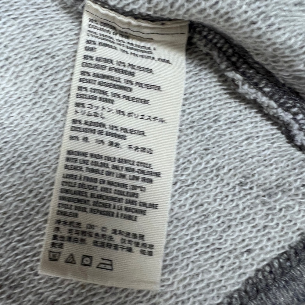 Abercrombie & Fitch Gray Copped Sweatshirt Moto Jacket Large Jersey Knit y2k - Picture 10 of 10